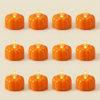 Corrected 12-pack pumpkin LED tea lights image